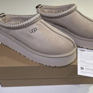 UGG Tazz Mustard Seed Women's Platform Slippers Beige w/original Box Size 8 NEW